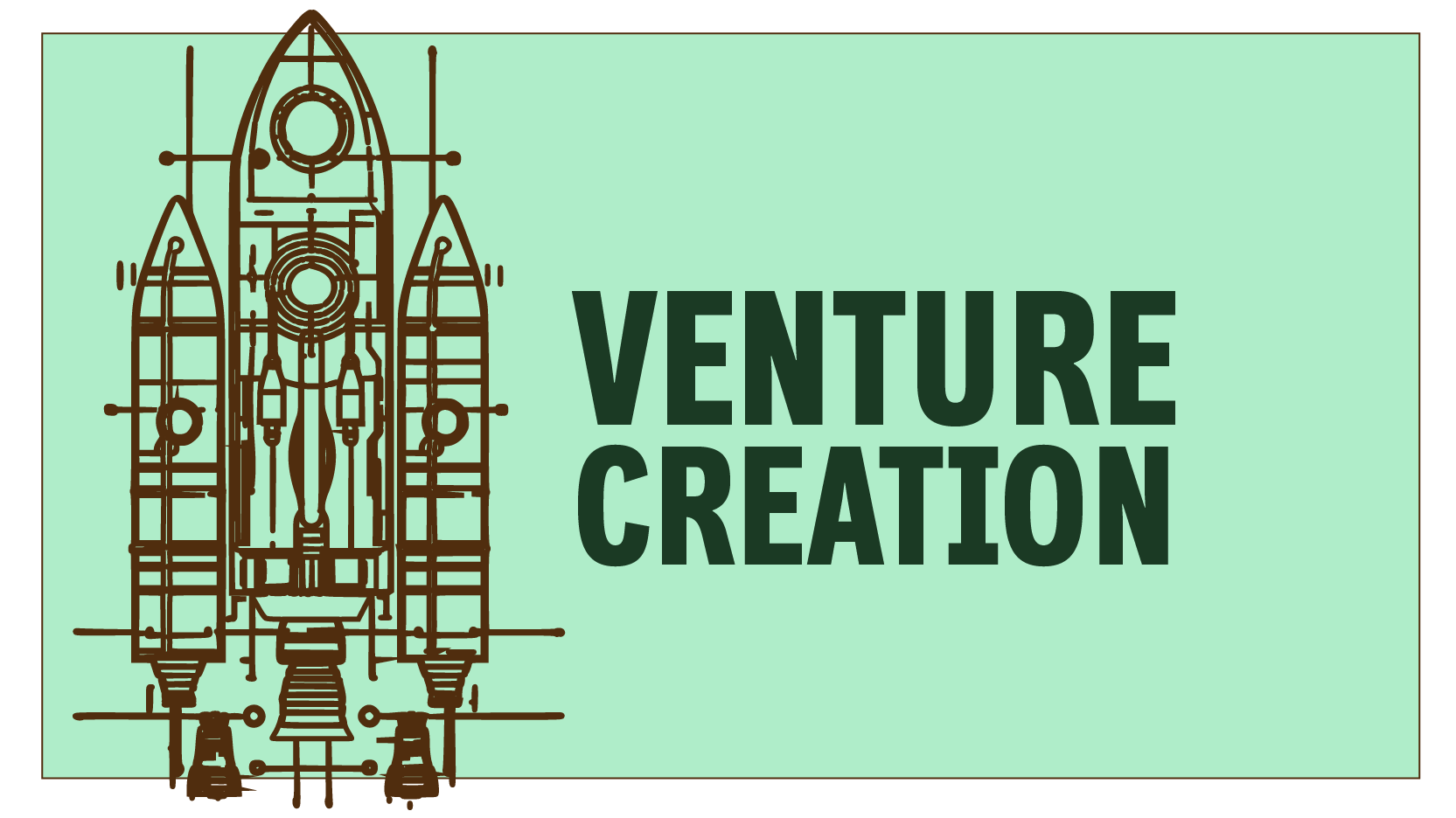 the words "Venture Creation" with an illustration of a rocket