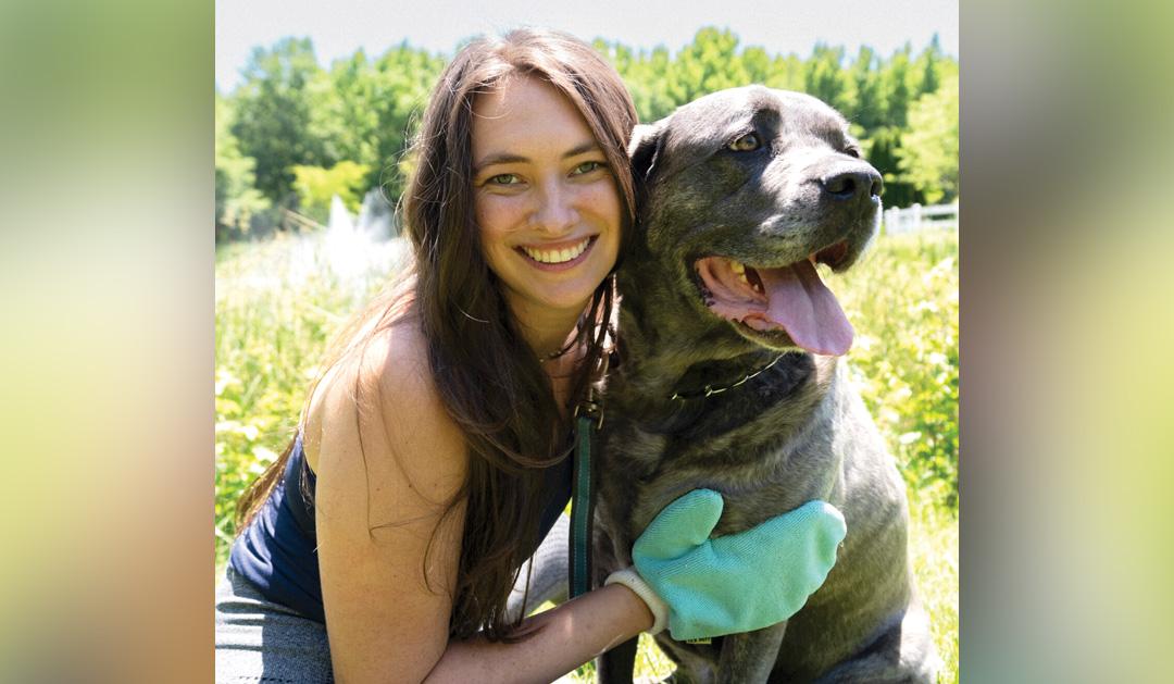 Olivia Abrams and her dog