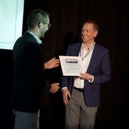 Frank Balcavage ’01 is presented with the Farrington Award